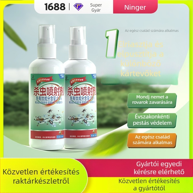 Csótányölő rovarölő spray: megöli a csótányokat, elűzi a szúnyogokat és a legyeket; alkalmas konyhák és beltéri használatra; folyékony formuláció, Ninger, WP20090035 regisztrációs szám