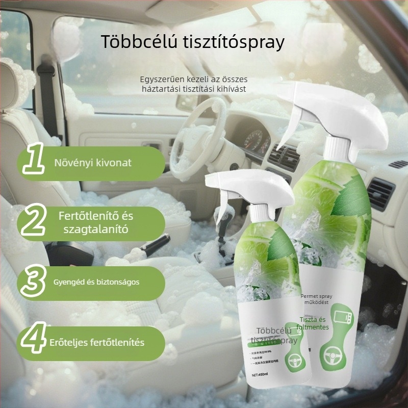 Többcélú tisztító spray antibakteriális hatással, mélytisztítás, szagtalanító, eltávolítja a vízkövet, bontja az olajfoltokat (Termékkategória: Többcélú tisztító; Termék szám: 654)