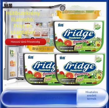 Hűtőszekrény dezodoráló doboz aktív szénnel és tea polifenolokkal – megőrzi a frissességet és eltávolítja a szagokat (120 g)