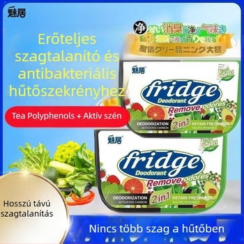 Hűtőszekrény dezodoráló doboz aktív szénnel és tea polifenolokkal – megőrzi a frissességet és eltávolítja a szagokat (120 g)