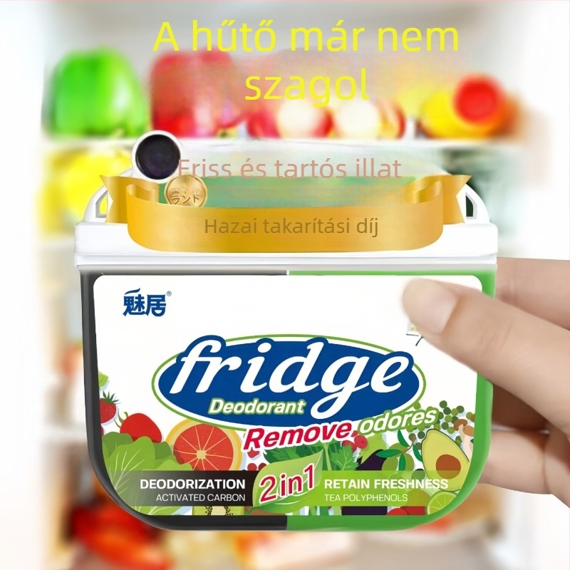 Hűtőszekrény dezodoráló doboz aktív szénnel és tea polifenolokkal – megőrzi a frissességet és eltávolítja a szagokat (120 g)