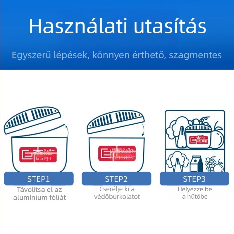 Juqi hűtőszekrény dezodoráló aktivált szénnel – gombaellenes és antibakteriális, 150 g