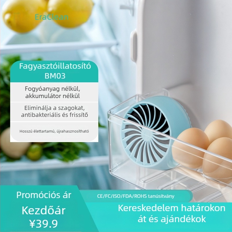 Eraclean BM03 Hűtőszekrény dezodoráló és frissesség megőrző eszköz aktív szénnel, 10 m²-es lefedettség, zaj ≤36 dB, alkalmas hűtőre, ruhásszekrényre és cipősszekrényre