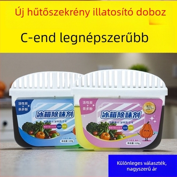Tea polifenol hűtőszekrény dezodoráló doboz aktív szénnel, antibakteriális tisztító és szagmegkötő hatás (120 g/doboz); friss illat; JYNB