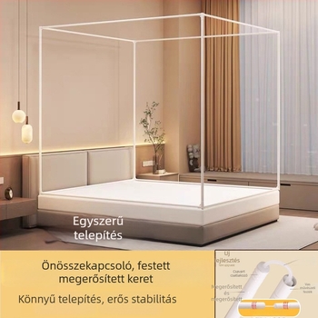 Háromajtós szúnyogháló keret, zip-sátor stílus, vasból festett keret és festett tartók, szerelés szükséges