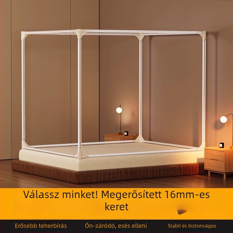 Háromajtós szúnyogháló keret, zip-sátor stílus, vasból festett keret és festett tartók, szerelés szükséges