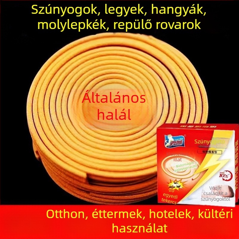 Kamforos szúnyogspirál – gyűrű alakú, nem toxikus, kültéri használatra, hosszú hatású, 150 darabos csomag