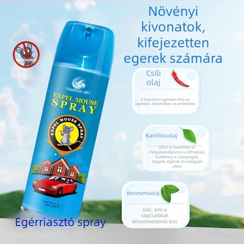 Hordozható egérriasztó spray – 200 ml, nem toxikus, beltéri háztartási használatra