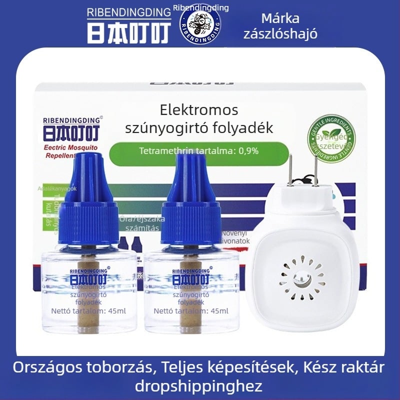 Dugóba illeszthető szúnyogriasztó folyadék – illatmentes, 2+1 vagy 4+1 kombináció, WP20150150 növényvédő szer regisztráció, enyhén mérgező