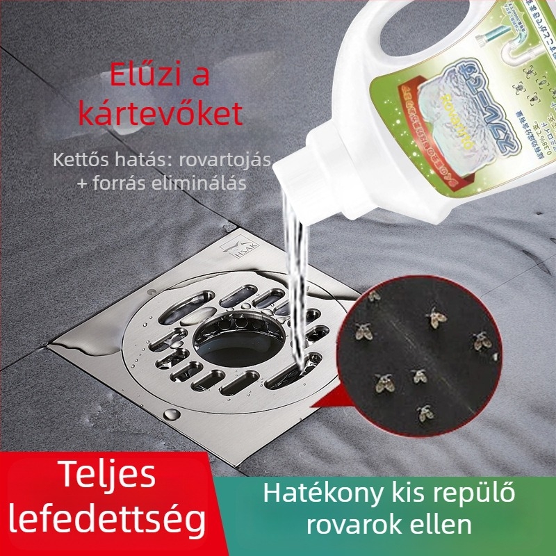 Yuhong csatornaszennyvíz- és csőinsecticid, folyékony forma; fürdőszoba és konyha; célpontok: repülő rovarok, csótányok, százlábúak és szúnyogok