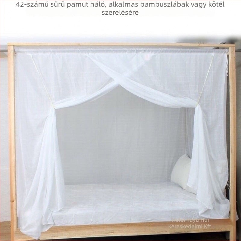 Rozsdamentes acélból készült ágy szúnyogháló, egyajtós, rozsdamentes acélcső tartó, szerelés szükséges