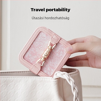 SP01328 Bőrből készült ékszerdoboz, vintage varrás mintával, lágy felület