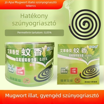 Szúnyogriasztó füstölő mugwort illattal, korong típusú, szilárd állag, 30-40 kör