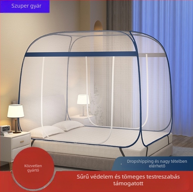 Yurt-stílusú háló ágyhoz, szerelés nélkül, poliészter anyag, acél váz, modern dizájn