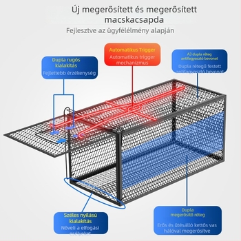 Power catch Automata macska-csapda ketrec — kifejezetten nagy patkányok elfogására, házi és kóbor macskák mentőketrec, nem toxikus, szilárd kivitel