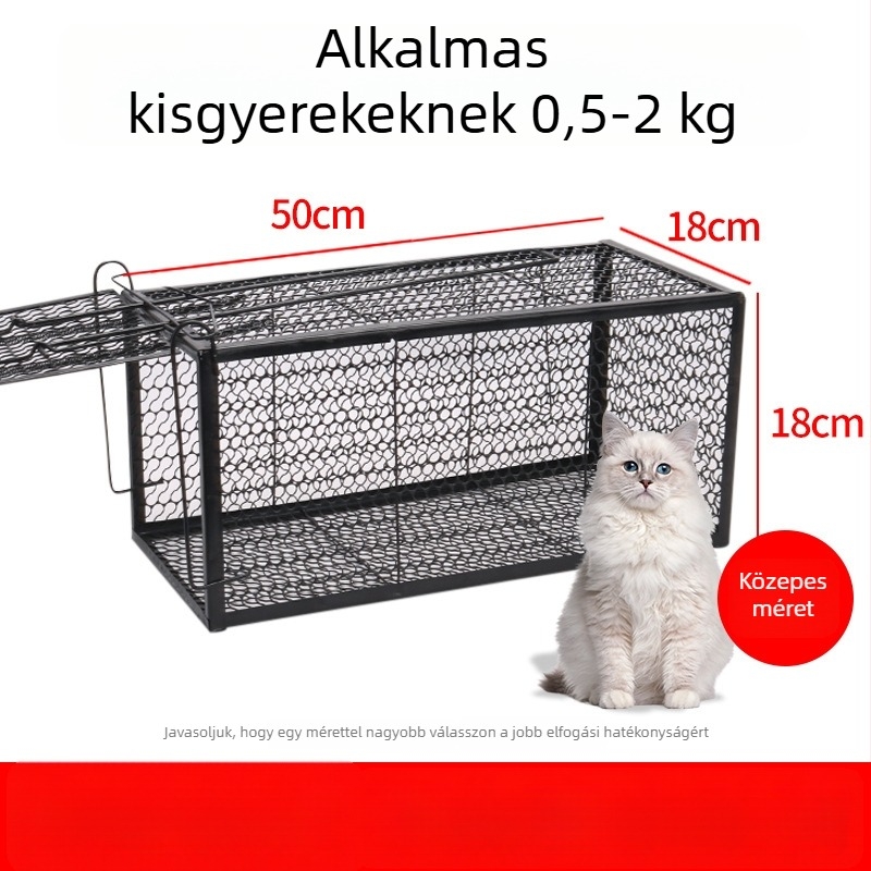 Power catch Automata macska-csapda ketrec — kifejezetten nagy patkányok elfogására, házi és kóbor macskák mentőketrec, nem toxikus, szilárd kivitel