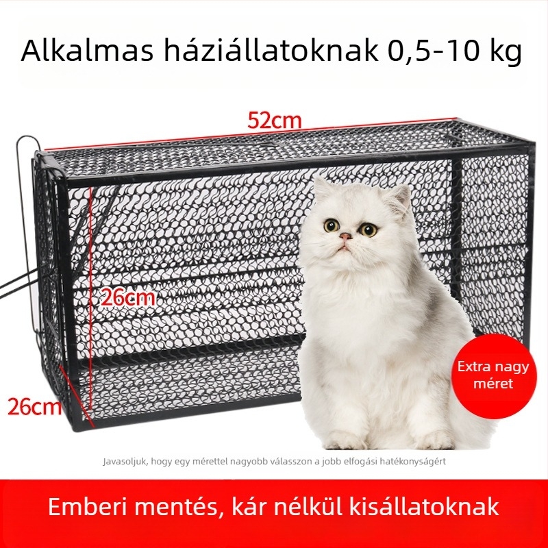 Power catch Automata macska-csapda ketrec — kifejezetten nagy patkányok elfogására, házi és kóbor macskák mentőketrec, nem toxikus, szilárd kivitel