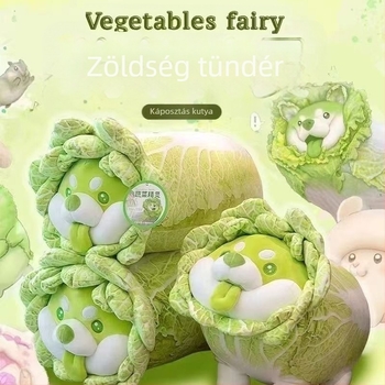 Káposzta alakú plüssjáték habgolyó töltéssel, növény formájú kivitel, 0–3 éveseknek