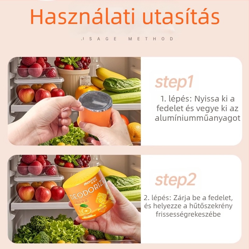 Meidunbang Hűtőszekrény Szagtalanító – Levegő Frissítő, 150 g, Narancs illat