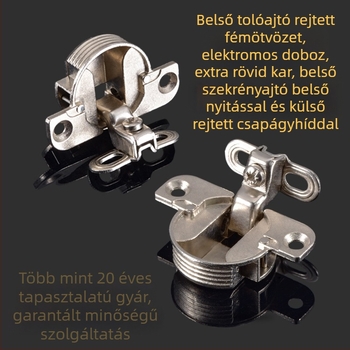 Belső nyomó ajtópánt szekrényhez, cinkötvözetből, nikkelezett bevonattal