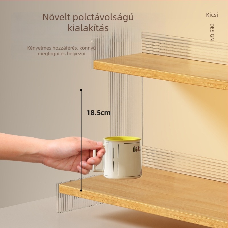 Asztali pohár- és kozmetikai tároló, 2-szintes, akril, egyszerű és modern dizájn, multifunkcionális