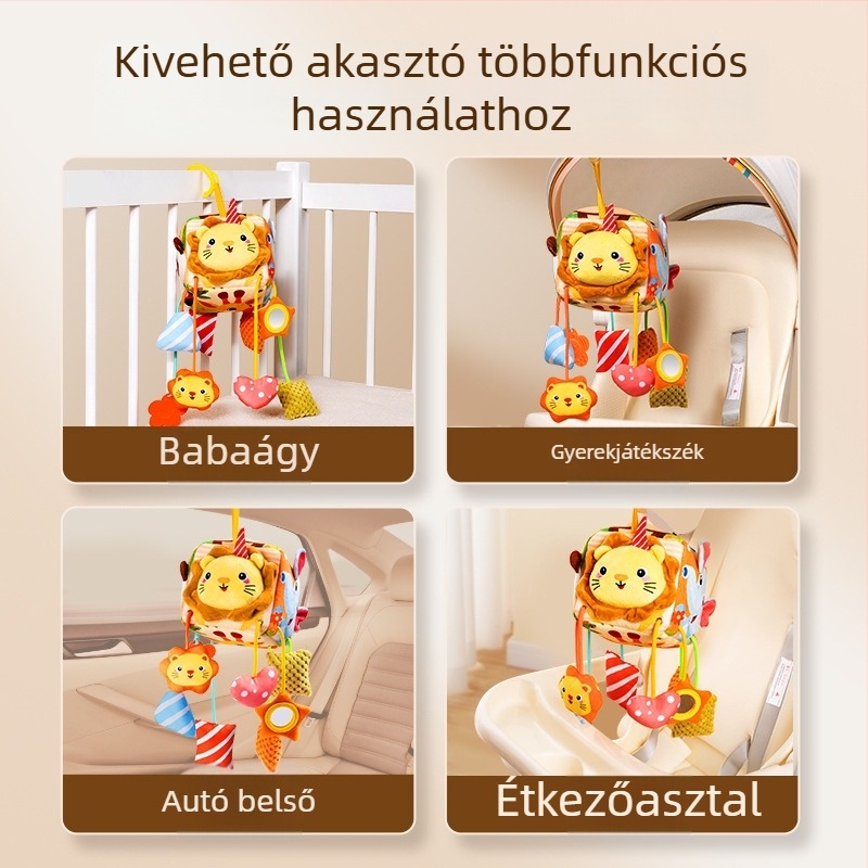 Csüngő bölcső-csörgő – ABS babajáték, 0–3 éveseknek, fejleszti a megfogást és az érzékelést