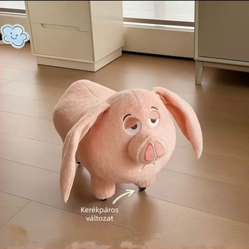 Plüss disznó - kanapé széke görgőkkel, ultra puha rövid plüss, állati modell, többfunkciós, testreszabható (Cikkszám Bc6aZ4bS)