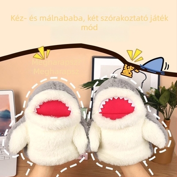 Plüss cápa kézi bábu — nyitott szájú plüssfigura, SY-081, 14+
