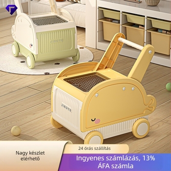 Baba járókerék tároló dobozzal - PP műanyag, 40–50 L kapacitás, kerekek, nyitható fedél (8501 Walker)