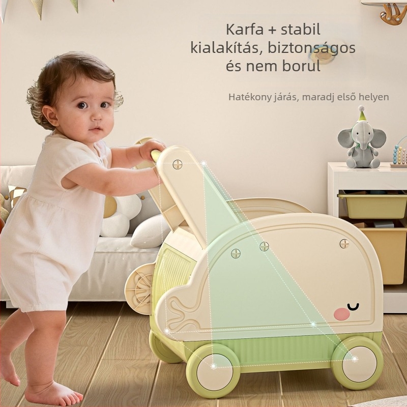 Baba járókerék tároló dobozzal - PP műanyag, 40–50 L kapacitás, kerekek, nyitható fedél (8501 Walker)