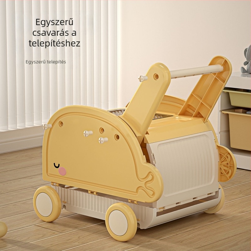 Baba járókerék tároló dobozzal - PP műanyag, 40–50 L kapacitás, kerekek, nyitható fedél (8501 Walker)