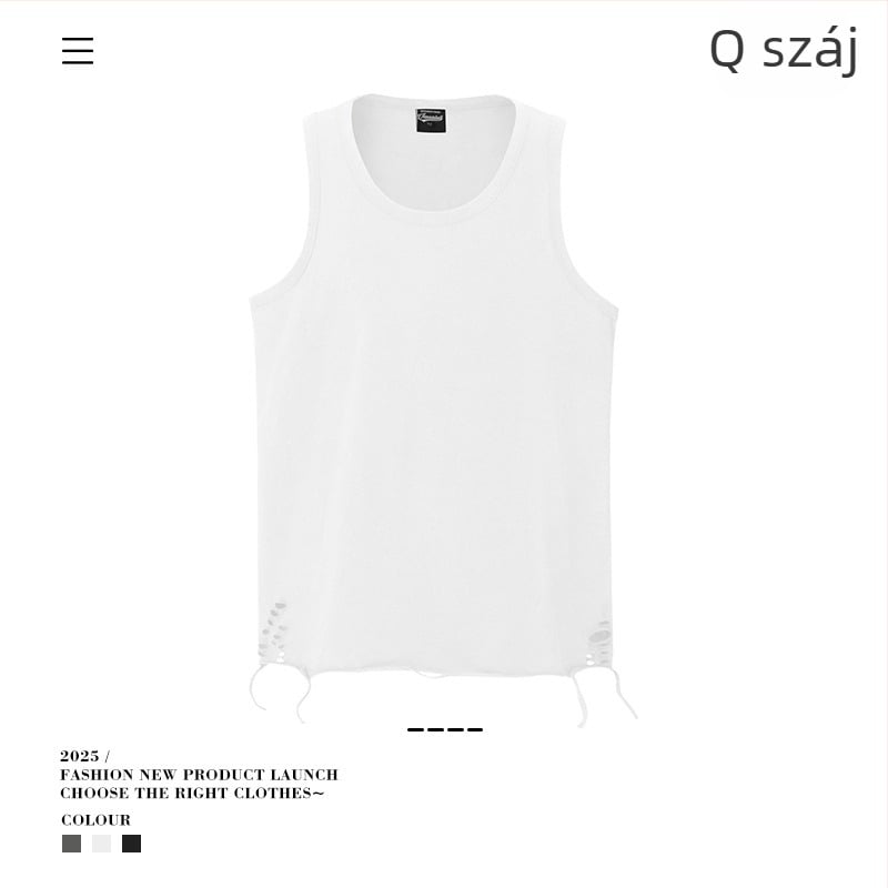 Van Kaxi pamut mellény, Street Tide stílus, laza szabás, 100% pamut, egyenes szegély