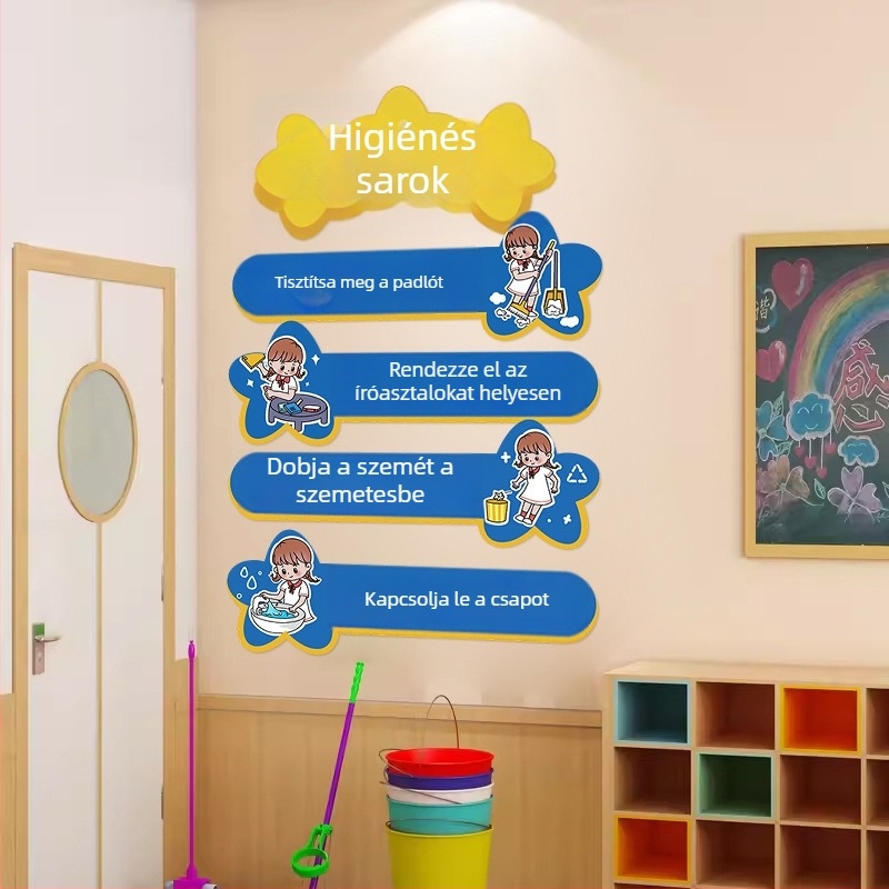 Rajzfilm animációs falmatrica – PVC, graffiti stílus, 1 db, tanuló térre