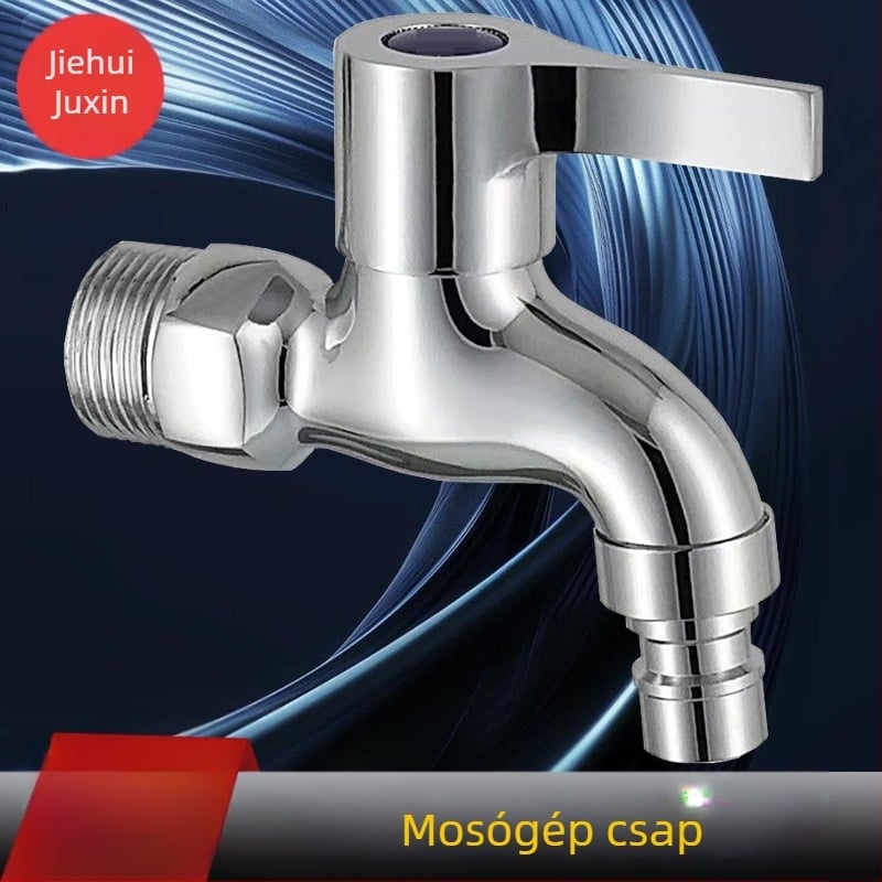 Mosógép csaptele, csak hideg víz, kerámiás szeleppel, menetes csatlakozás, 20 mm bemenet/kimenet, 5–80°C, 0,8 MPa