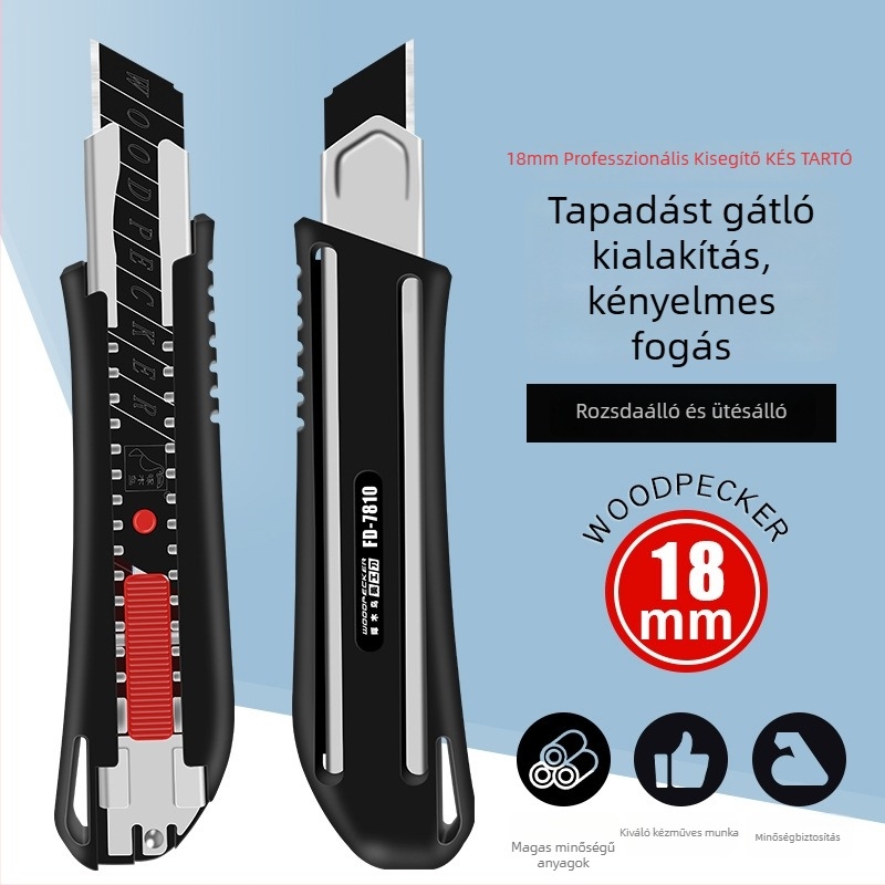 Art Knife FD-09A, 18 mm penge, pengecseréje tolórúddal, kihúzható penge, 1 tárolható penge, Art Knife sorozat