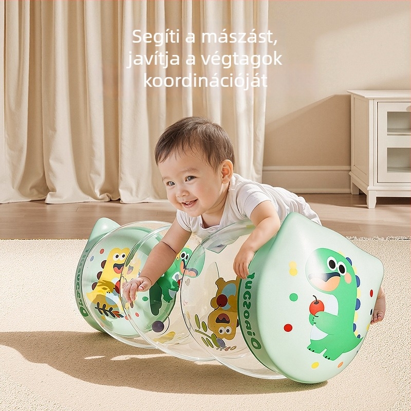 Felfújható babavillogó görgő – korai tanuláshoz (0–3 éves) | PVC, haranggal, serkenti a kúszást és a hallást, interaktív funkciók | Circle qi
