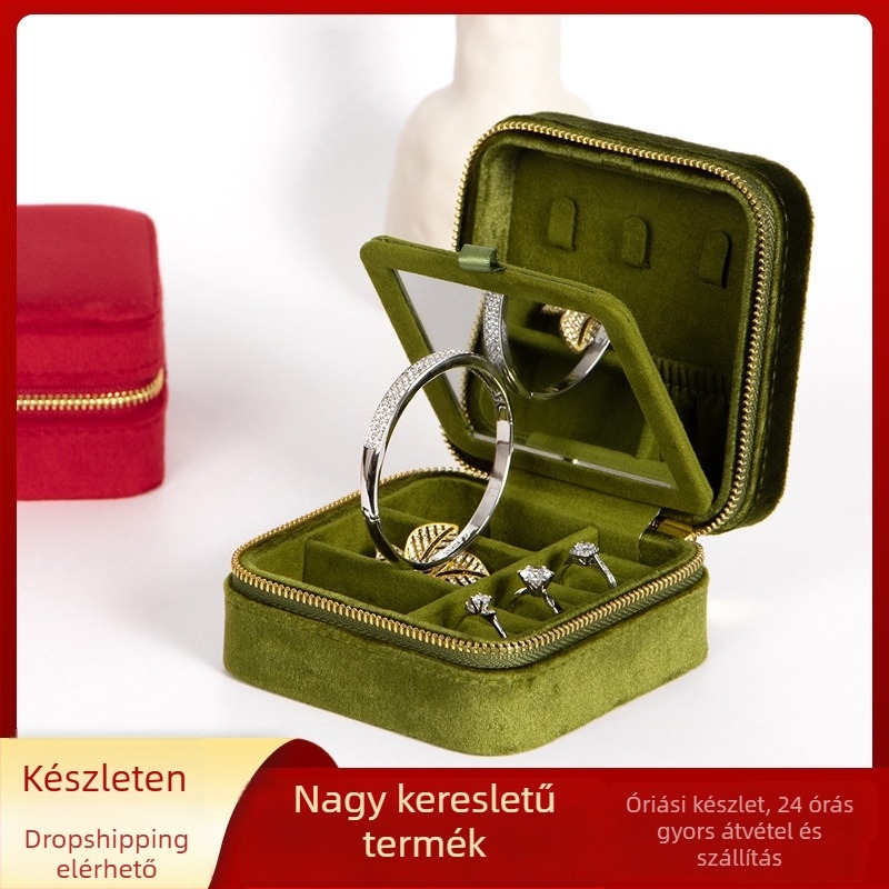 Ékszerdoboz SPMC/Meichuang, flanel anyag, merev külső, egyszínű dizájn, modell SS00025(3)