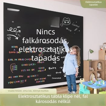 Elektrosztatikus táblafalra szánt matricák – otthoni használatra, zöld tábla felülettel, falvédő fóliával, dekoratív matricák gyerekek graffitihoz, ragasztómentes