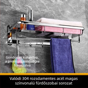 Fürdőszobai törölközőtartó – rozsdamentes acél, modell YFN-111, teherbírás 50 kg, 2 rétegű, stílus Light Luxury
