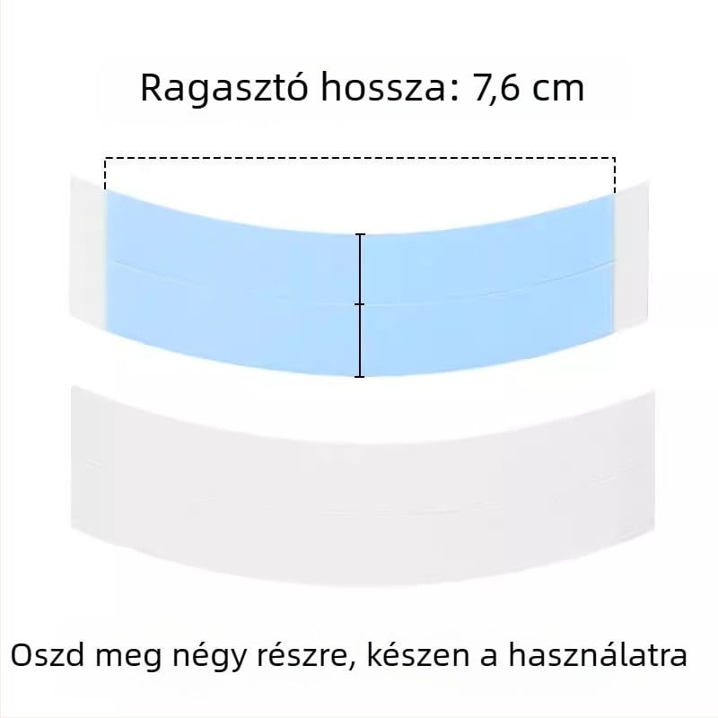 Paróka kétoldalas ragasztócsík, ívelt formájú, ultra vékony, biokompatibilis a fejbőrre, 60 g
