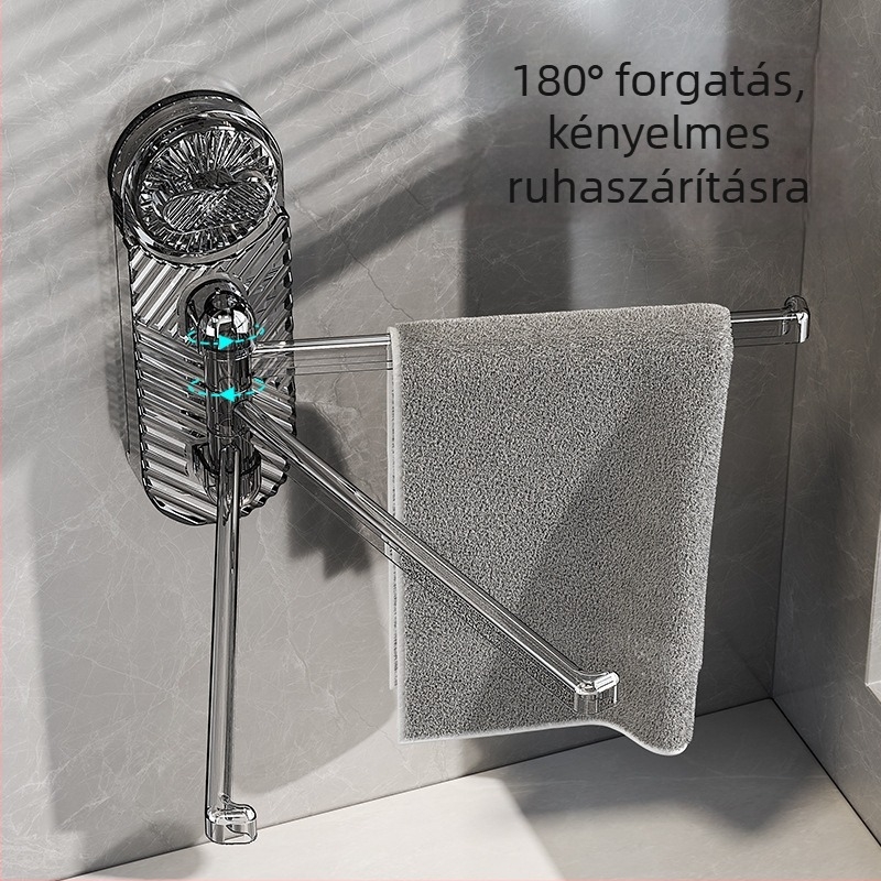 Plasztikból készült forgó szívófejes falra szerelhető törölközőtartó, többoszlopos kialakítással