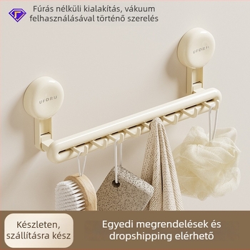 Fürdőszobai törölközőtartó szívókoronggal, 1 szintű, műanyag, teherbírás 5 kg, modell DD2459
