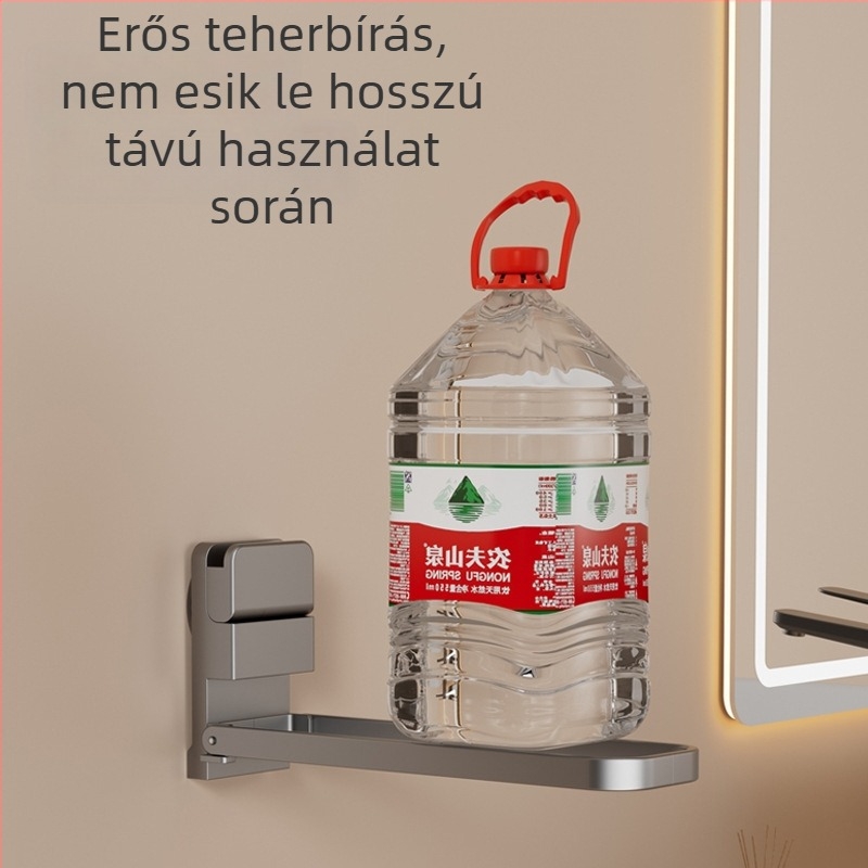 Összecsukható törölközőtartó szívócsészékkel, falra szerelhető, vasból