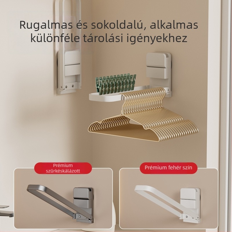 Összecsukható törölközőtartó szívócsészékkel, falra szerelhető, vasból