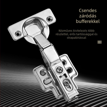 Vastaglemezű pánt szekrény- és gardrób ajtókhoz, 304 rozsdamentes acélból, csillapítóval és hidraulikus rugóval (Modell HB-thick plate hinge; Anyag: 304 rozsdamentes acél; Felület: csiszolt; Márka: TIANJULE)