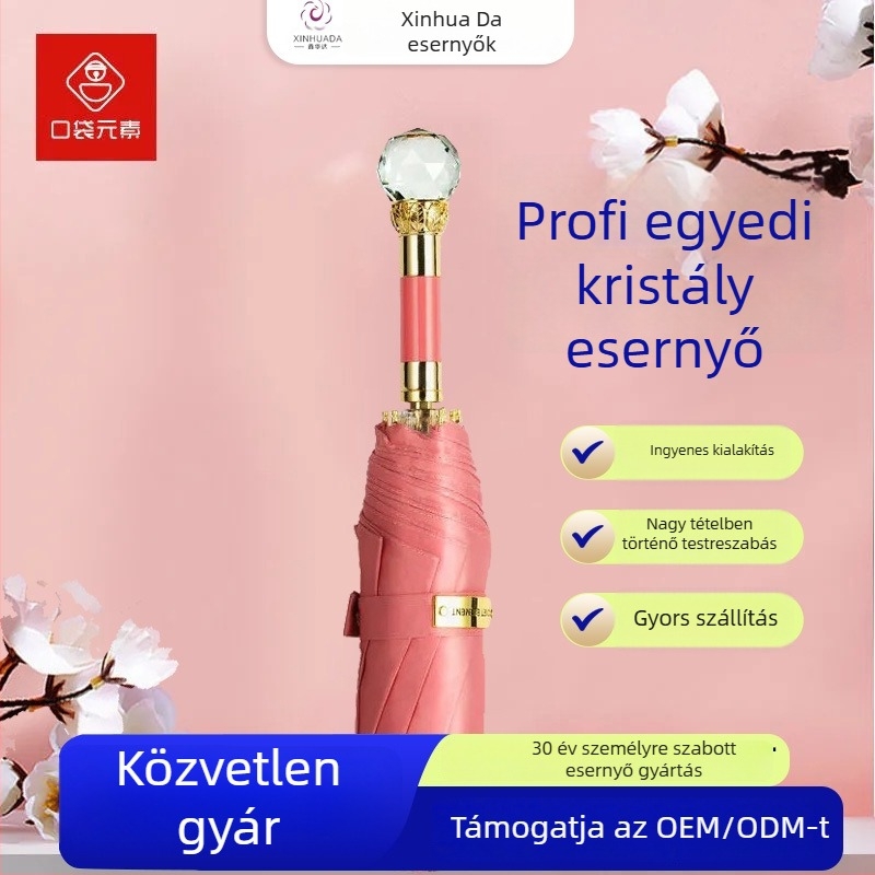 Szatén bevonatú összecsukható napernyő, 8 bordázat keret, alumínium tengely, manuális nyitás-zárás, logónyomás lehetséges