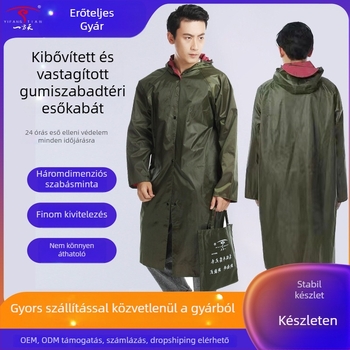 Felnőtt Oxford vászon esőponcsó, vastag kivitel, PVC vízálló réteggel, túrázáshoz