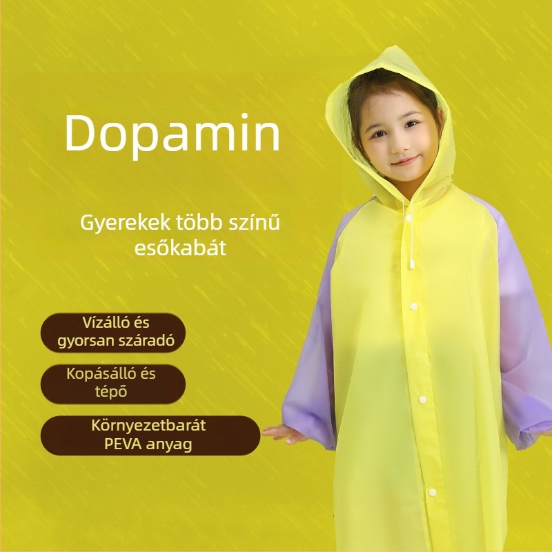 Gyerekeknek szóló PEVA esőponcsó, 0,15 mm vastagságú, összekapcsolt/univerzális stílus