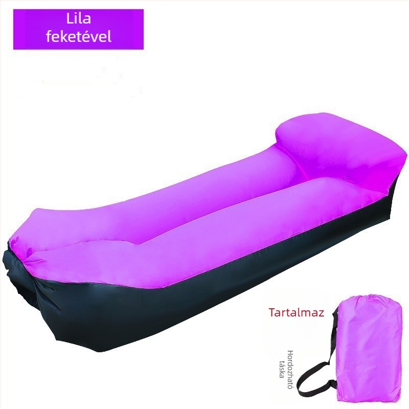 Szabadban használható hordozható felfújható kanapé — Saimenye, 750 g, teherbírás 200 kg, Poliészter, felfújható ágy