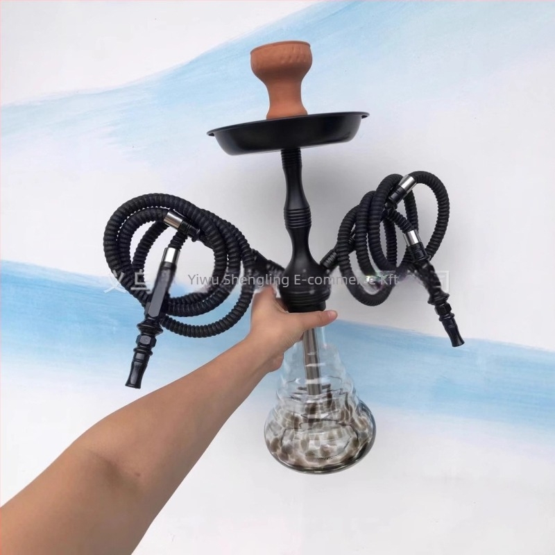Alumínium ötvözetű hookah szilikoncső klipe és fogantyú – teljes készlet KTV/bár használatra (6 db, logónyomtatás elérhető)